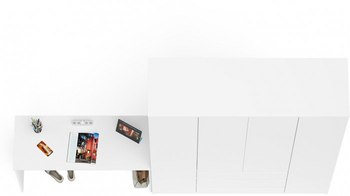 Мори письменный стол МСП1200.1 + Шкаф МШ1600.1, белый