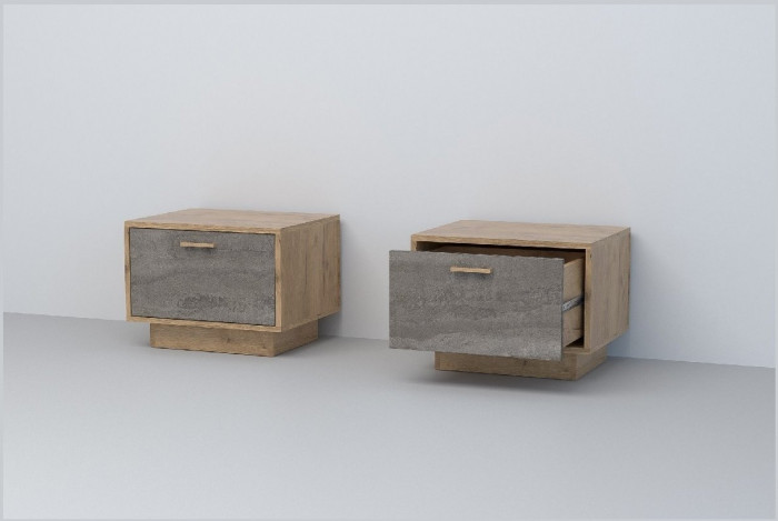 Эго Тумба Т-5 ПД (Глянец Белый/Бетон Светлый)