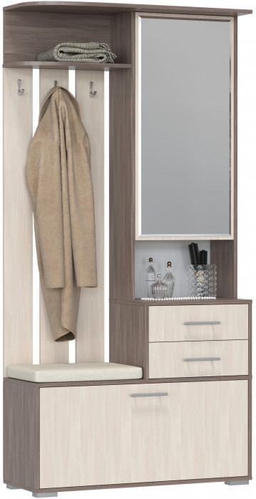 Прихожая 2-3431бод.тем/св Домино - Шкаф с вешалкой, бодега тёмный/бодега светлый