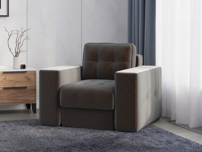 Кресло Виконт, Коричневый/Сандал белый МДФ