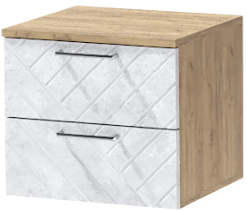 Тумба-6 прикроватная подвесная "Иннэс-7", Крафт золотой/Бетон снежный