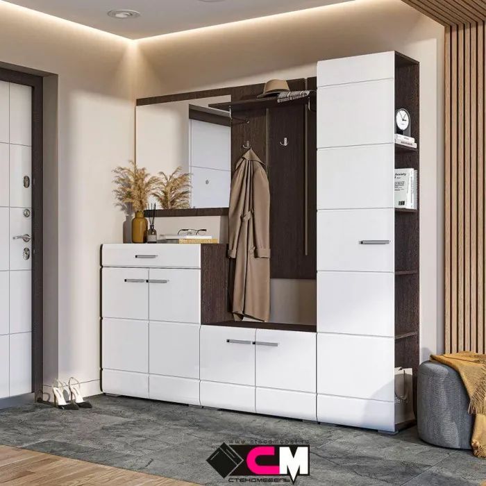 Прихожая Вегас Зеркало 800х814х20 венге/белый глянец