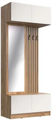 Прихожая Роджинамиф, Крафт Золотой/Белый глянец, кромка Сонома