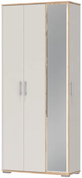 Прихожая 2-3421дкз/к.с Домино-мини, цвет дуб крафт золотой/кашемир серый, ШхГхВ 88х36х202 см., универсальная сборка