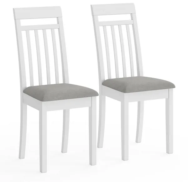Два стула Мебель--24 Гольф-11 разборных, цвет белый, обивка ткань велюр серый 63, ШхГхВ 40х40х100 см., от пола до верха сиденья 47 см.