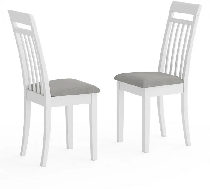 Два стула Мебель--24 Гольф-11 разборных, цвет белый, обивка ткань велюр серый 63, ШхГхВ 40х40х100 см., от пола до верха сиденья 47 см.