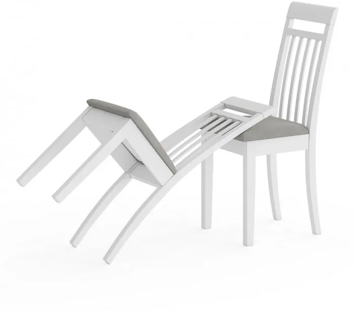 Два стула Мебель--24 Гольф-11 разборных, цвет белый, обивка ткань велюр серый 63, ШхГхВ 40х40х100 см., от пола до верха сиденья 47 см.