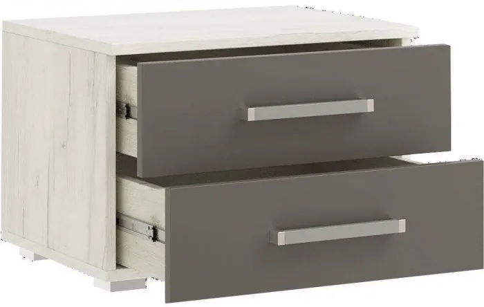 Фиеста NEW Тумбы прикроватные (2 шт в комплекте) (Крафт белый, Графит)