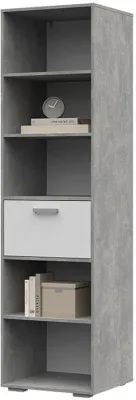 Денвер ПН-02 Пенал открытый  (547х2020х504) ателье светлый/белый