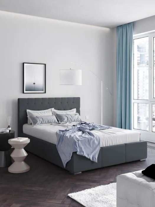 Октавия Кровать интерьерная 140 серый ромб, ортопед