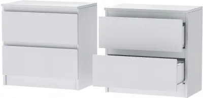 Кэт-1 Тумба 2-Ящика, Белый/Белый