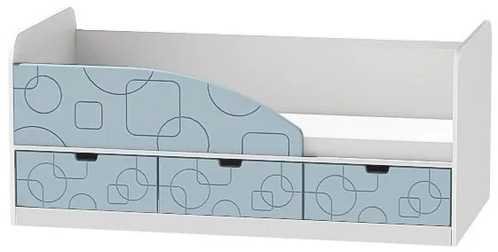 Кровать Бриз-4 80х160 Квадрат (Антарктида/Белый/Левый)