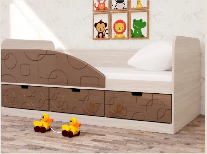 Кровать Бриз-4 80х160 Квадрат (Антарктида/Белый/Левый)