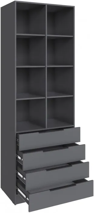 Стеллаж Мадрид (0,8) с 4 ящ., Графит серый