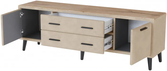 Тумба ТВ интерьерная 1.6 Пай, бежевый/мдф дуб канадский