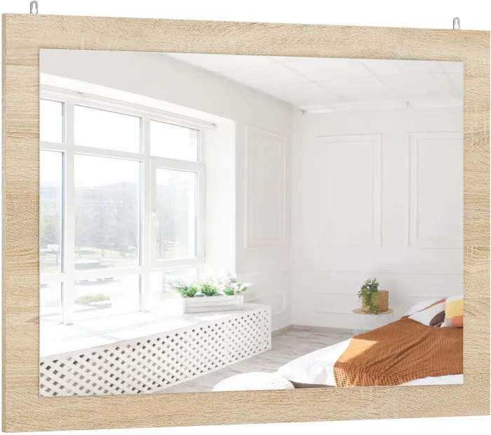 Камелия Зеркало, цвет дуб сонома, ШхГхВ 80х2х60 см., можно вешать за подвесы горизонтально или вертикально