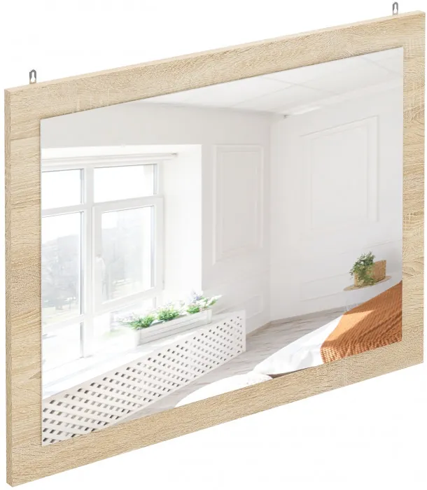 Камелия Зеркало, цвет дуб сонома, ШхГхВ 80х2х60 см., можно вешать за подвесы горизонтально или вертикально