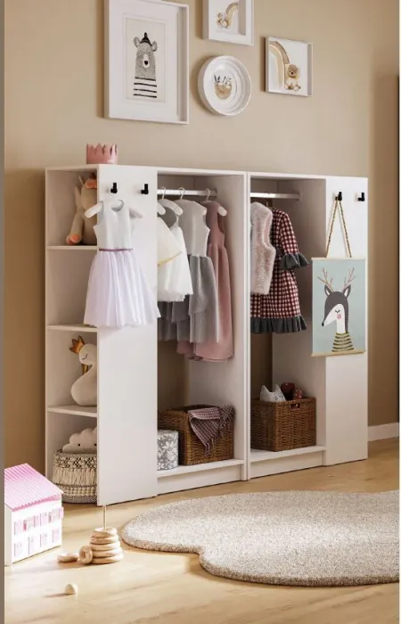 РУНА СТЛ 01 Стеллаж Фасад БЕЛЫЙ/Корпус БЕЛЫЙ