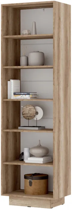 Даллас ПН 01 Пенал закрытый со стеклом (0,598х2,008х0,402) дуб каньон/МДФ софт графит