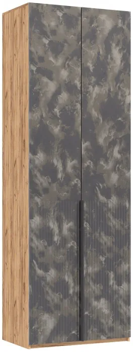 Тумба с зеркалом и шкафом 2-х ств Марвэл, Крафт золотой/Мальта грей