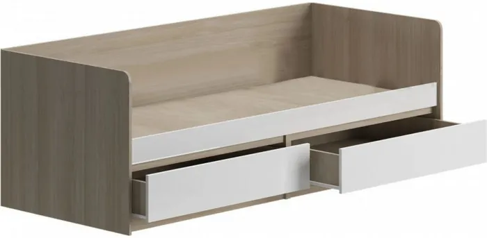 Челси Кровать 80 (Белый глянец, Дуб Сонома)