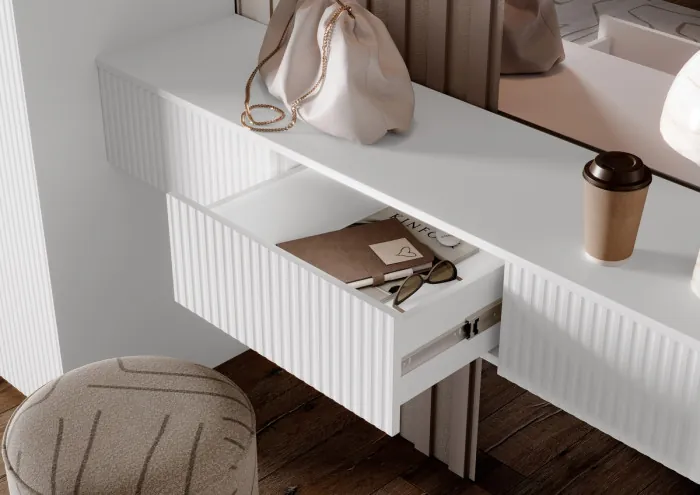 Полка косметическая со шкафом 2х-ств Марвэл, Белый/Браш вайт