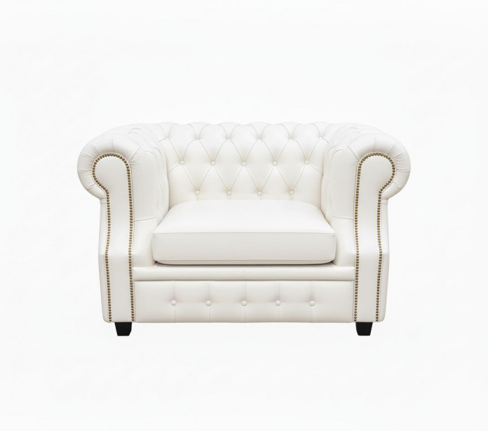 Кресло Честер ЛОФТ, экокожа, белый