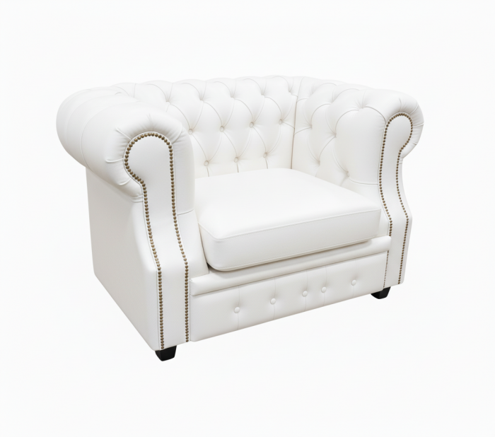 Кресло Честер ЛОФТ, экокожа, белый