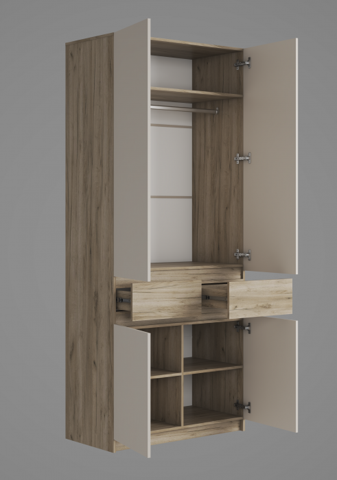 Модульная прихожая Бостон ЛДСП, крафт серый/кашемир