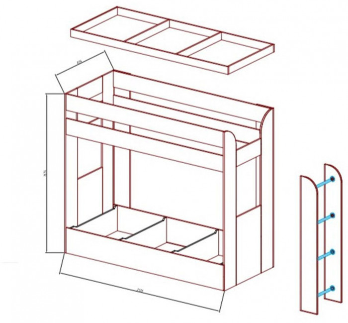 Карамель 75 кровать-диван Ясень Шимо Темный / Светлый / Ткань Газета