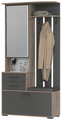 Прихожая 2-3431дкт/граф Домино - Шкаф с вешалкой, дуб крафт табачный/графит