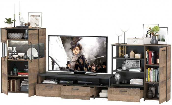 Трувор Гостиная 054, дуб гранж песочный/интра