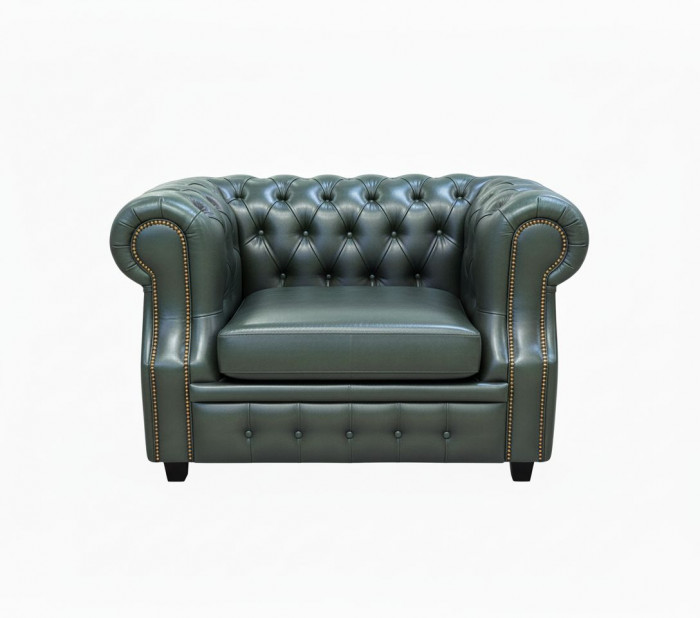 Кресло Честер ЛОФТ, экокожа, зеленый