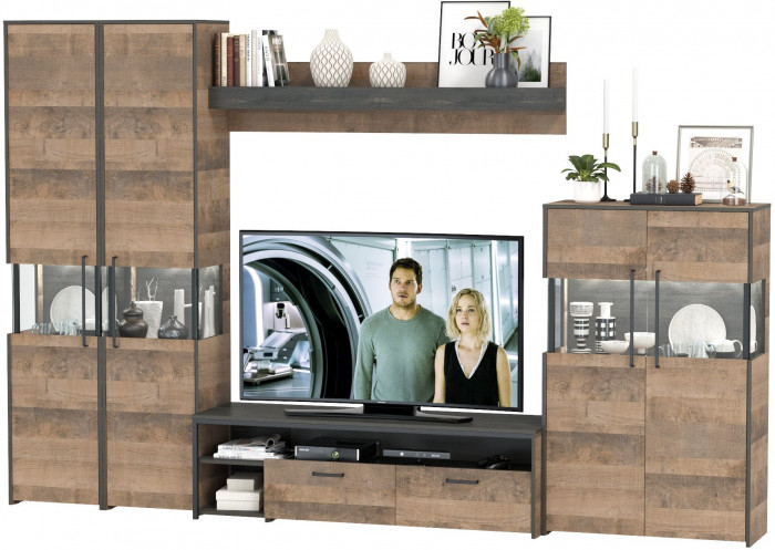 Трувор Гостиная 039, дуб гранж песочный/интра