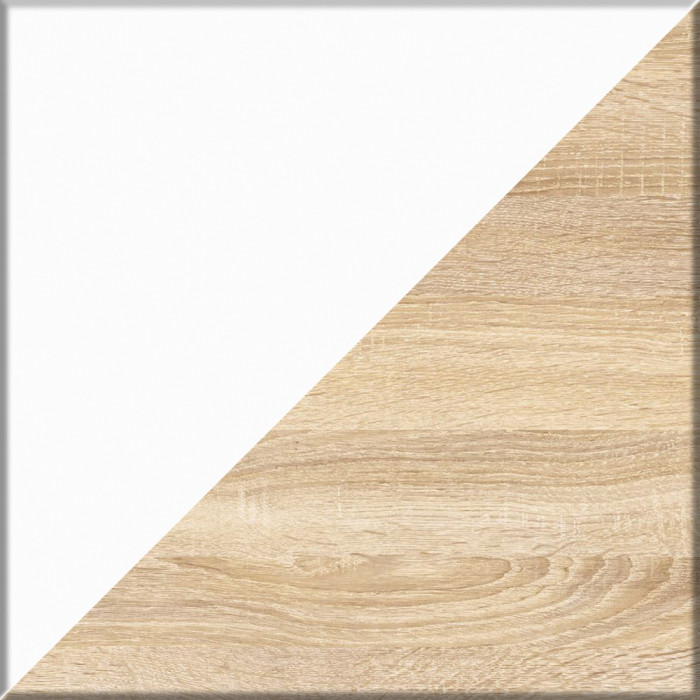 Мори компьютерный стол МС-16 левый + Комод МК1200.10, дуб сонома/белый