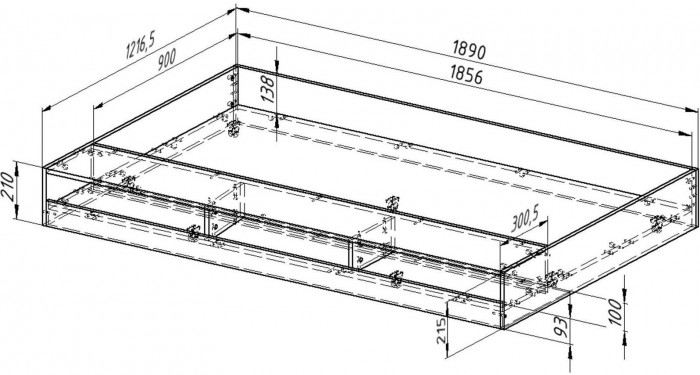 Двухъярусная кровать Гранада 1КВ (Дуб молочный, Слоновая кость)