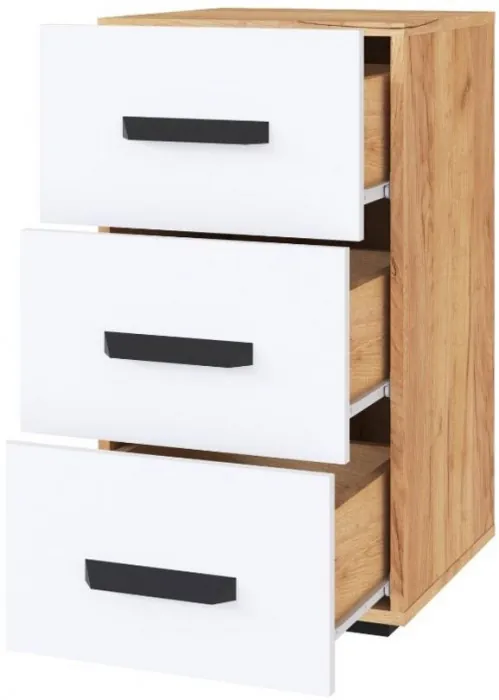 Квартет-13 Тумба с ящиками дуб крафт золотой/белый