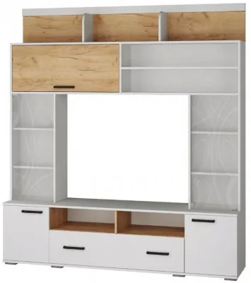 Гостиная Оскар-18 ОГЦС-2  белый/дуб крафт золотой