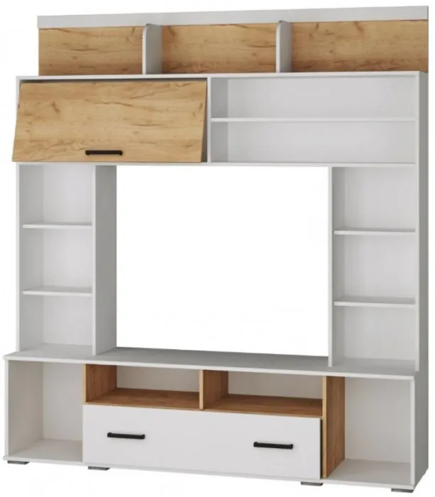 Гостиная Оскар-18 ОГЦС-2  белый/дуб крафт золотой