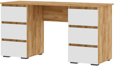 Хелен ПС 02 Письменный стол (1,420х0,730х0,500) белый/дуб крафт золото