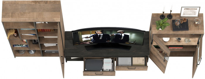 Трувор Гостиная 062, дуб гранж песочный/интра