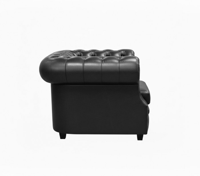 Кресло Честер ЛОФТ, экокожа, черный
