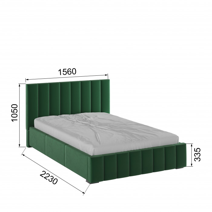 Нега Кровать интерьерная 140 изумруд, ортопед