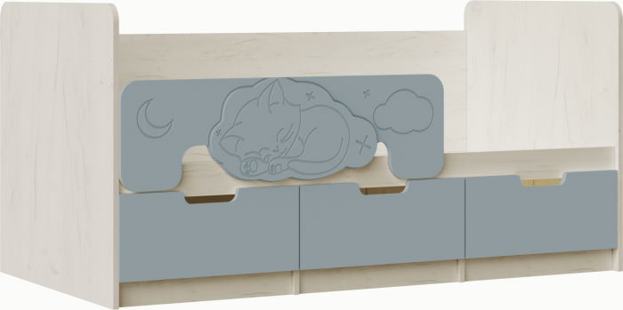 Юниор-4 Кровать 80х180 (Шарли пинк, Крафт белый)