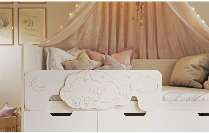 Юниор-4 Кровать 80х180 (Шарли пинк, Крафт белый)