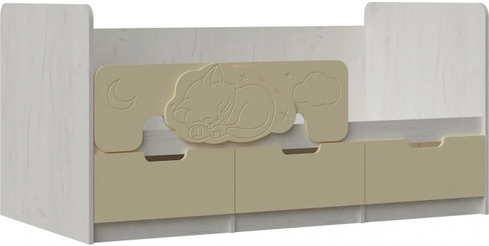 Юниор-4 Кровать 80х180 (Шарли пинк, Крафт белый)