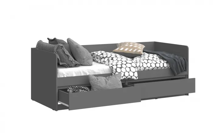 Челси Кровать 80 (Белый глянец, Дуб Сонома)