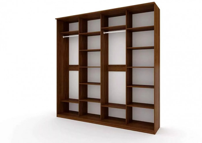 Шкаф купе Модерн 2362х600 4-х дверный 4-х секционный зеркальный с пескоструем №1 венге