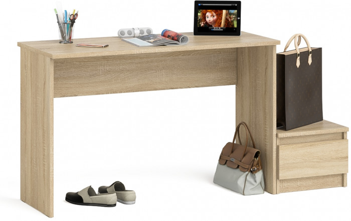 Мори Стол письменный МСП1200.1 + Тумба ТМП400.1, цвет дуб сонома, ШхГхВ 160,8х50х76,6 см., универсальная сборка