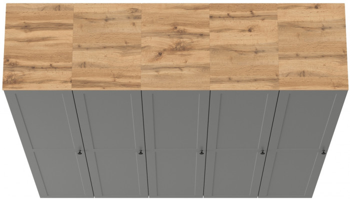 Остин 13.225 Шкаф-пенал 5 шт., цвет серый графит/дуб крафт золотой, ШхГхВ 200х54,3х229,6 см., универсальная сборка